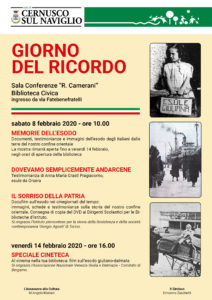 Il Giorno del Ricordo – Speciale cineteca